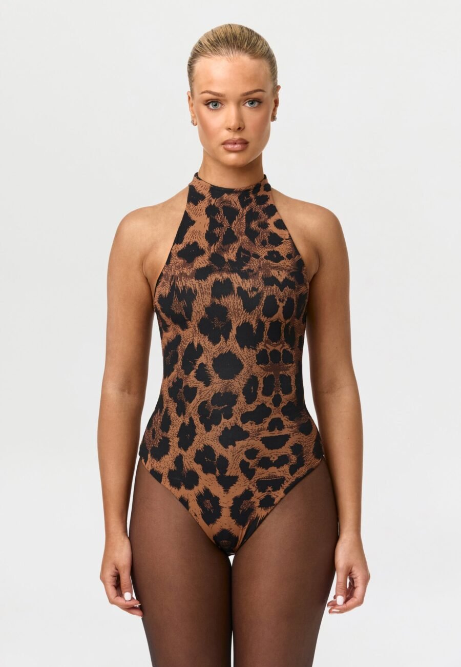 Naked Print Racerback Bodysuit
