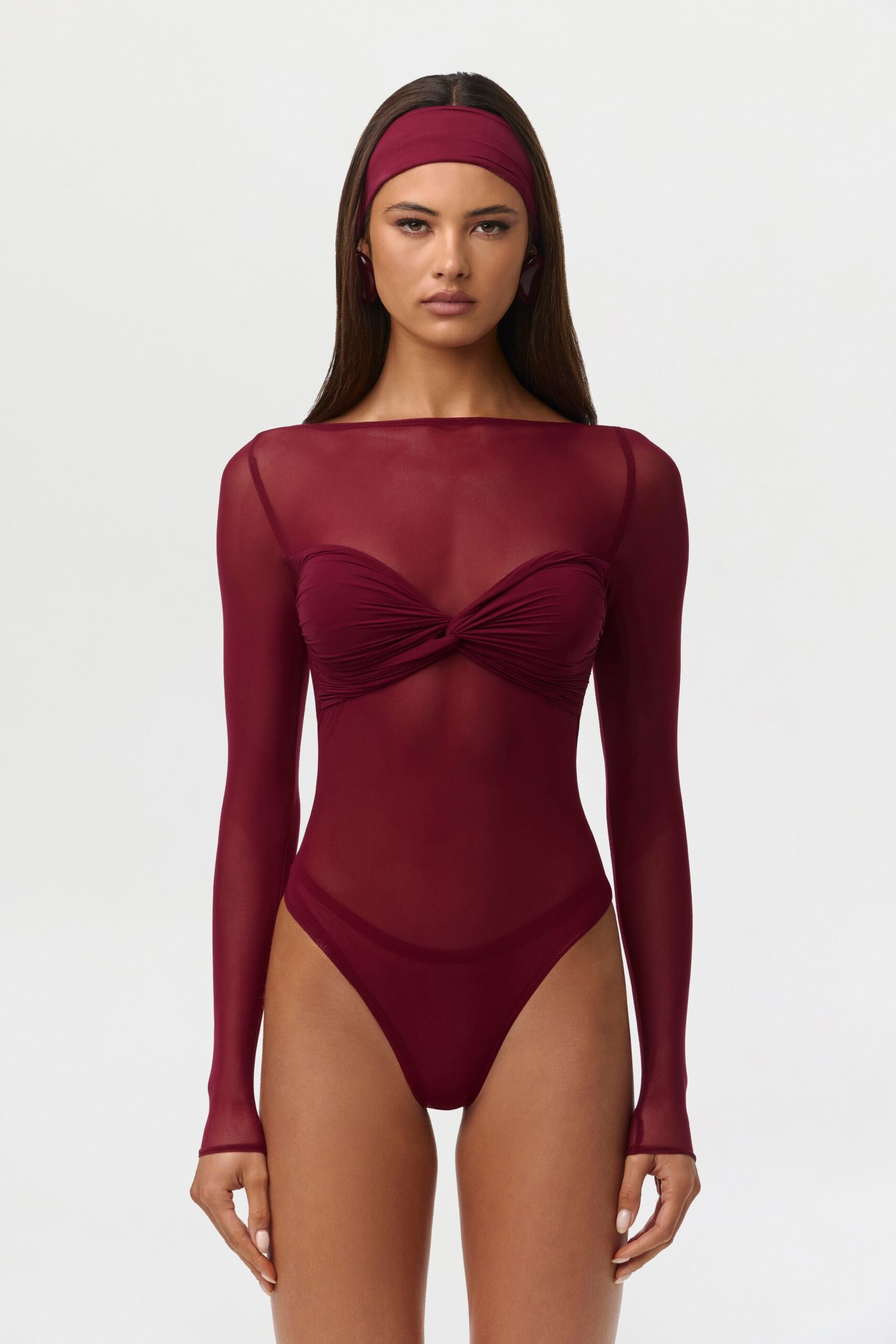 Naked Mesh Boatneck Bodysuit