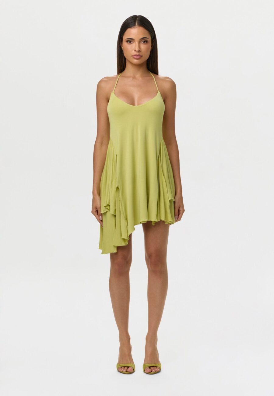Micro Modal Strap Double Slit Mini Dress