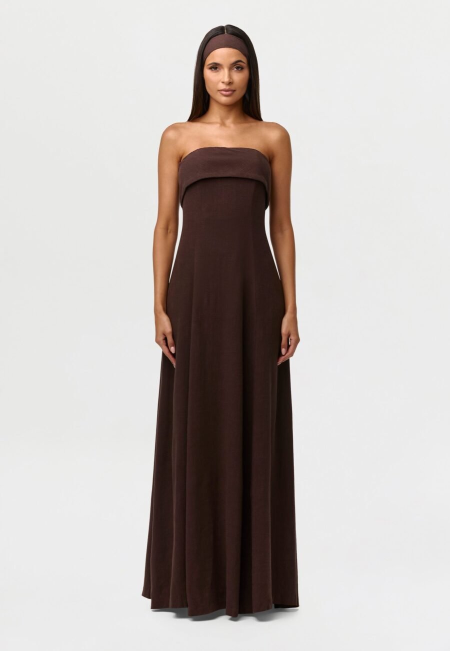 Linen Tube Maxi Dress