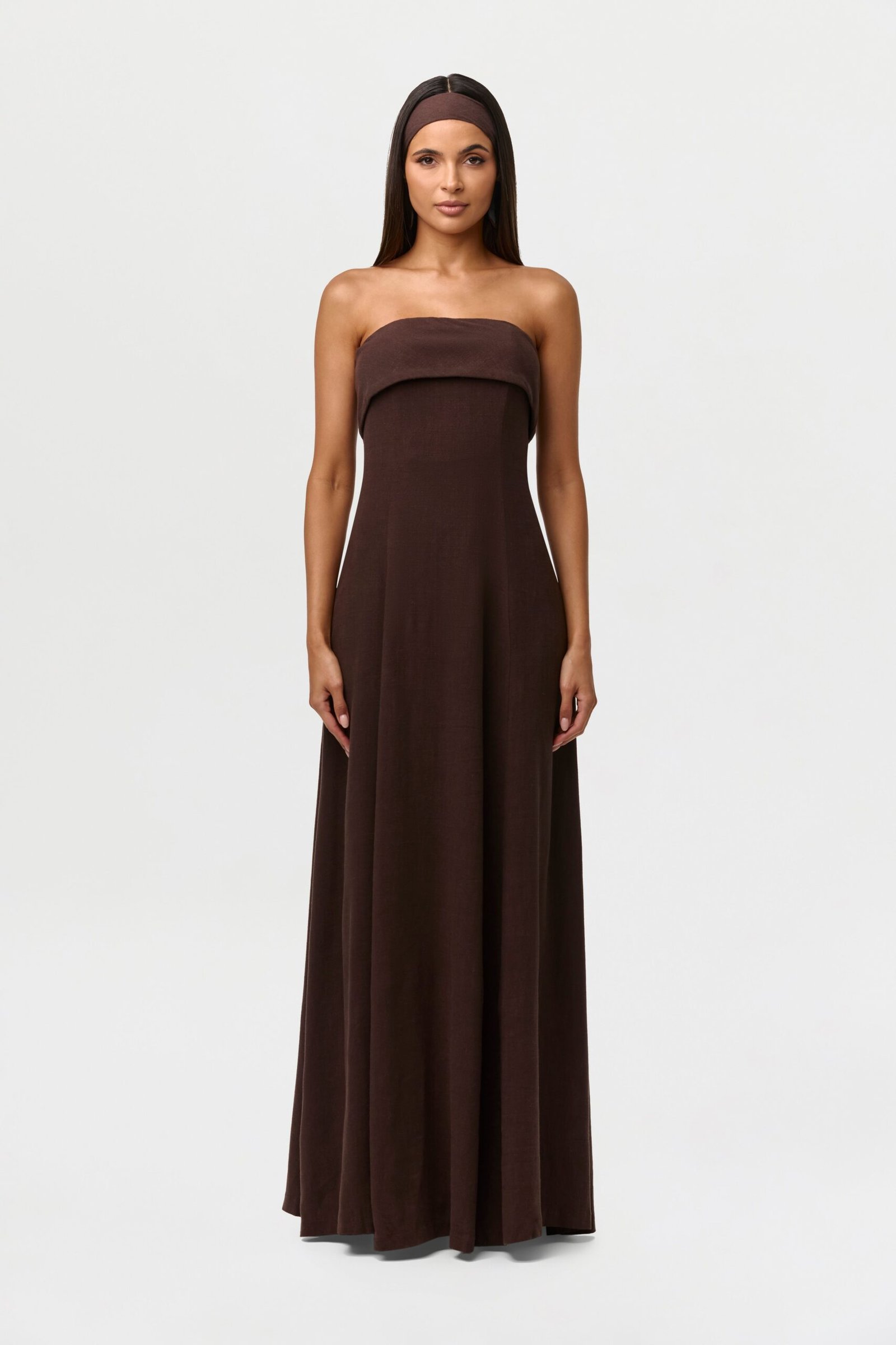 Linen Tube Maxi Dress