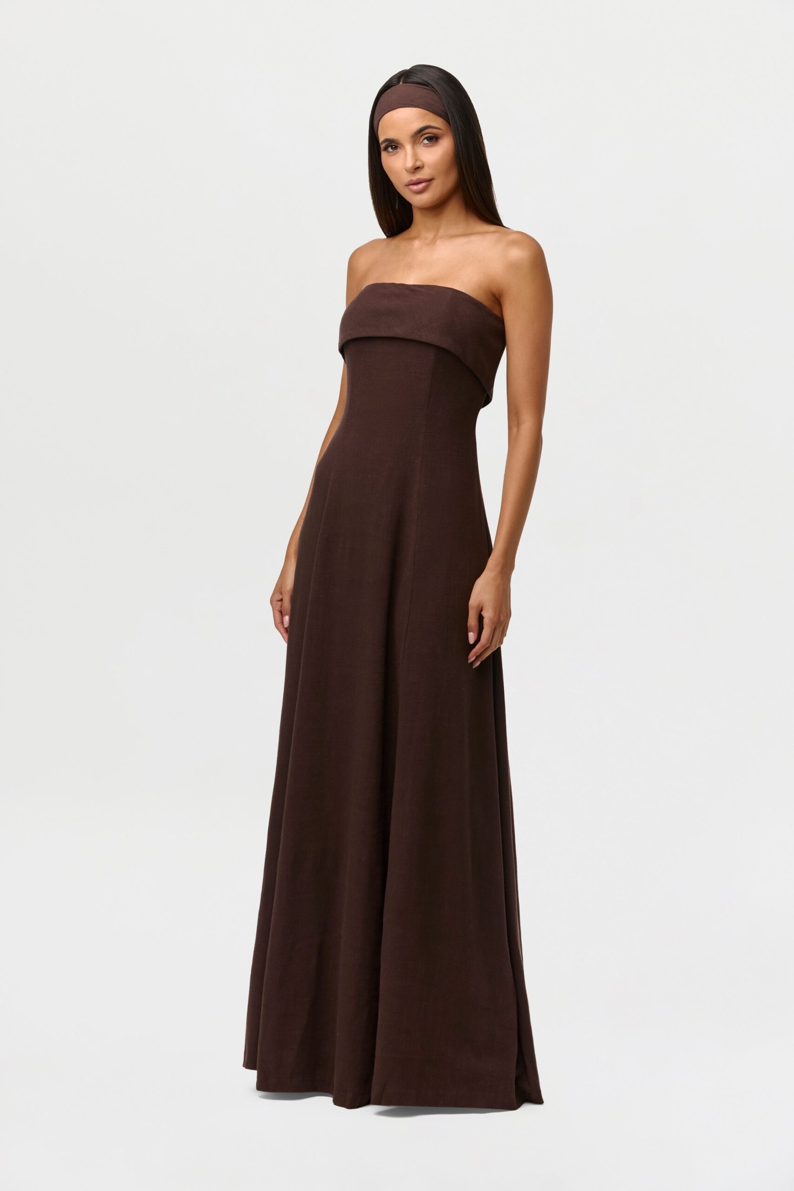 Linen Tube Maxi Dress - Image 3