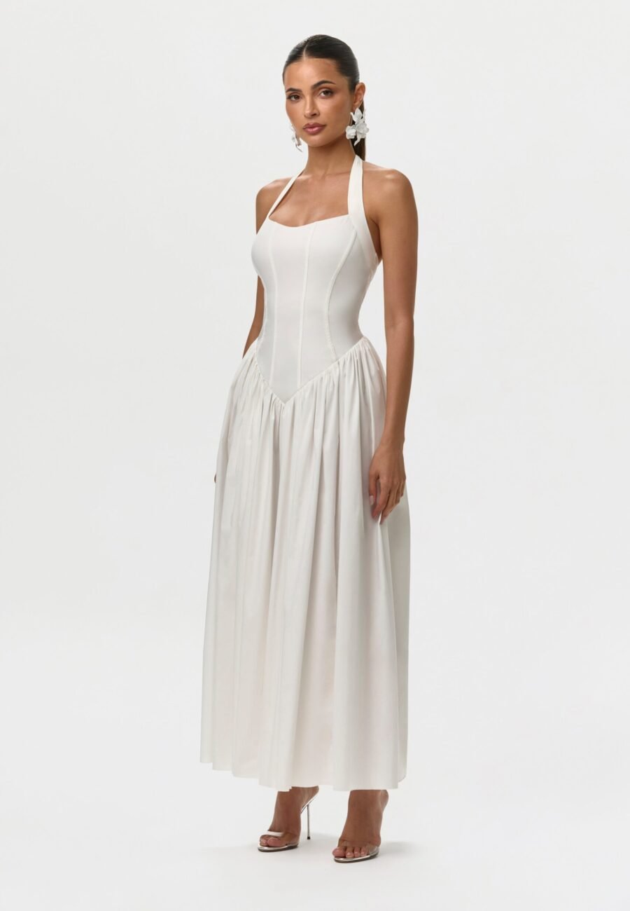 Shirting Poplin Halter Dress