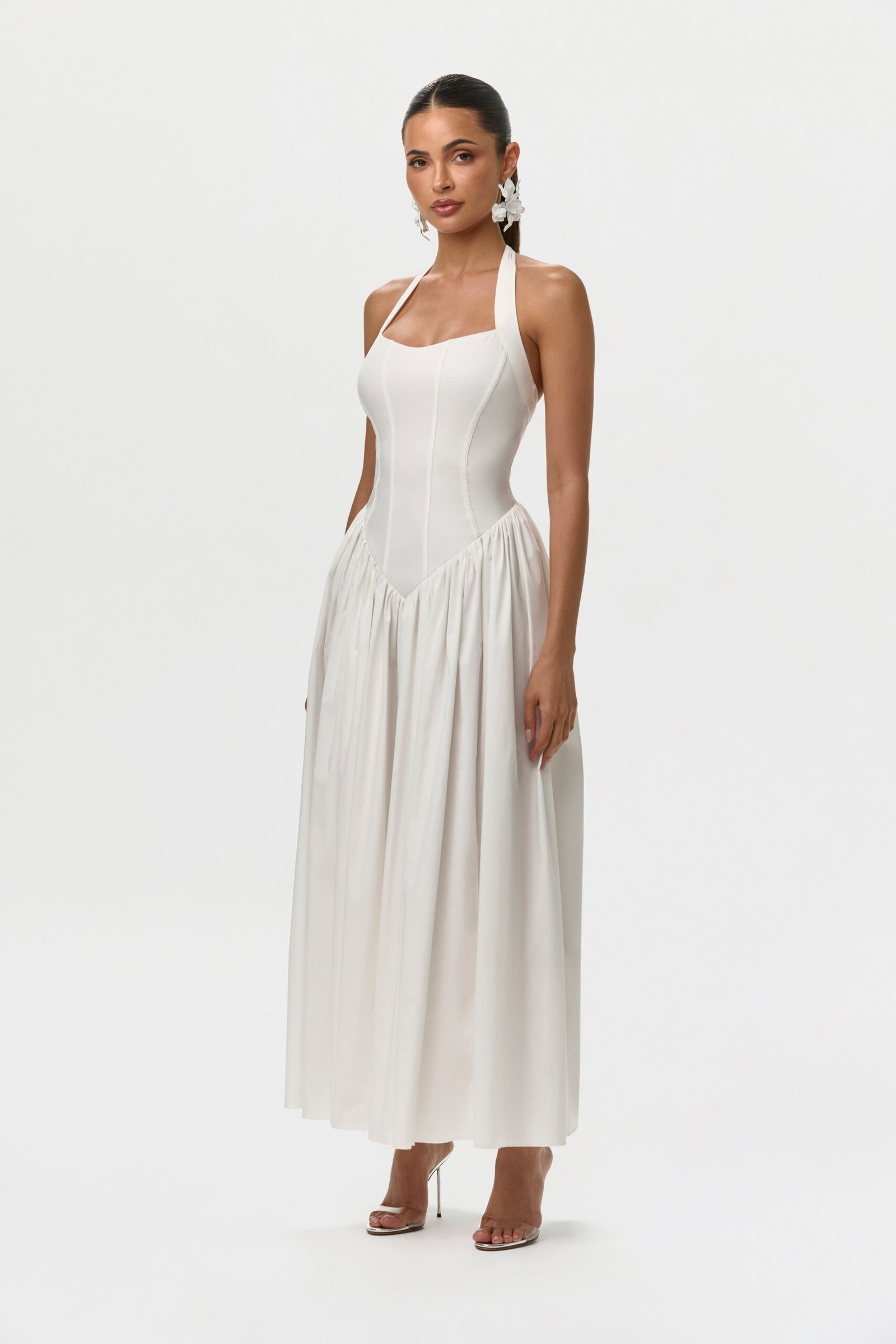 Shirting Poplin Halter Dress