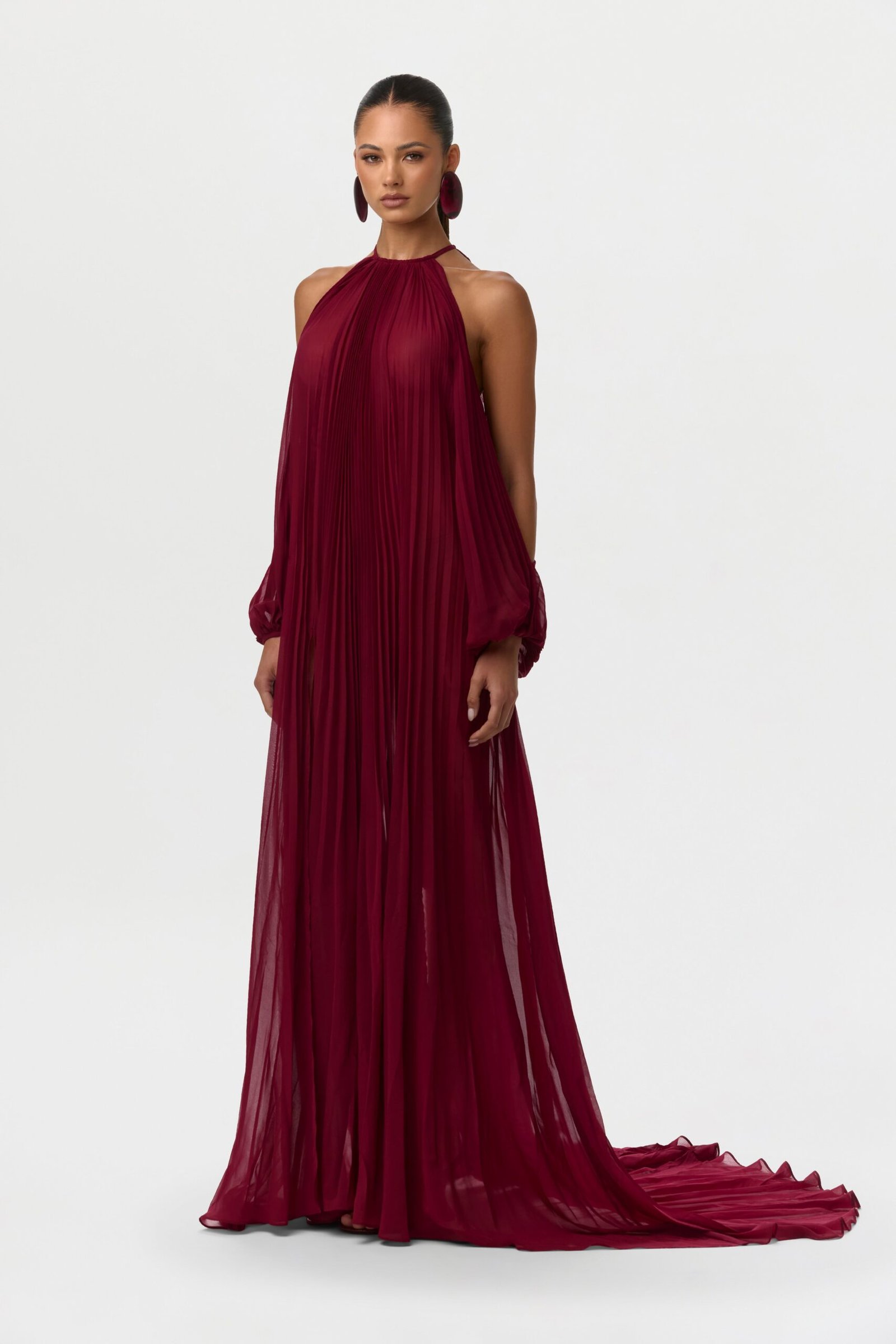 Chiffon Pleated Gown - Image 12