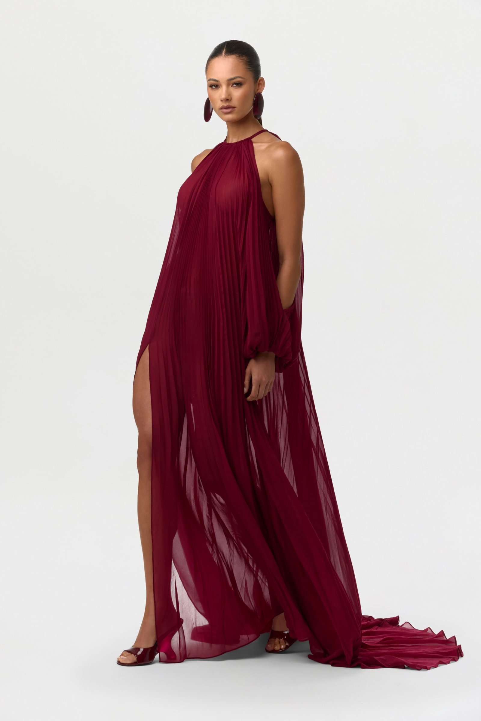 Chiffon Pleated Gown - Image 15