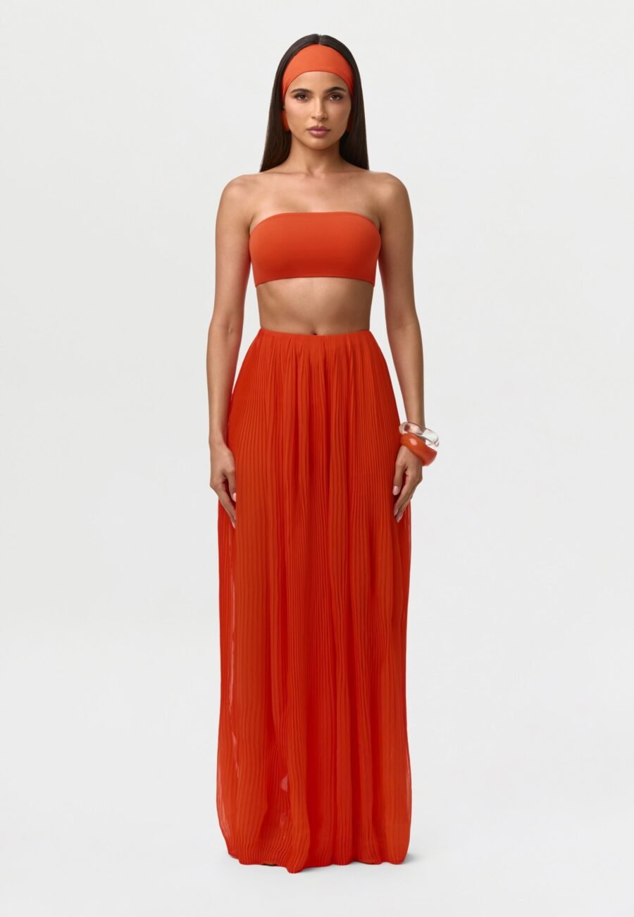 Chiffon Pleated Wide Leg Pants