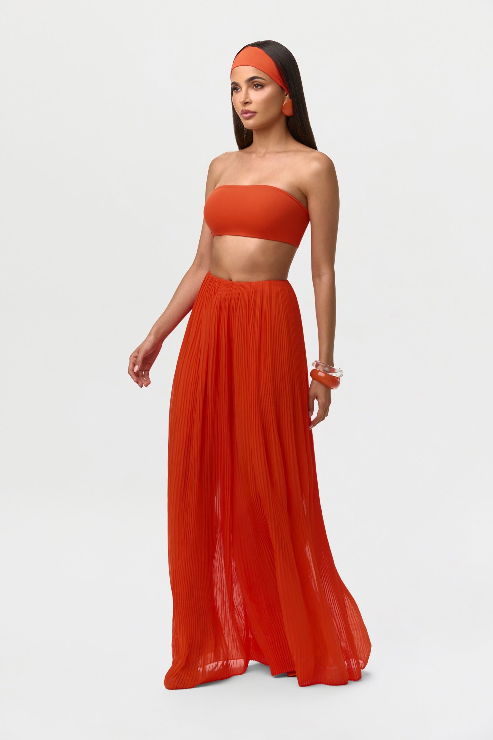 Chiffon Pleated Wide Leg Pants - Image 5