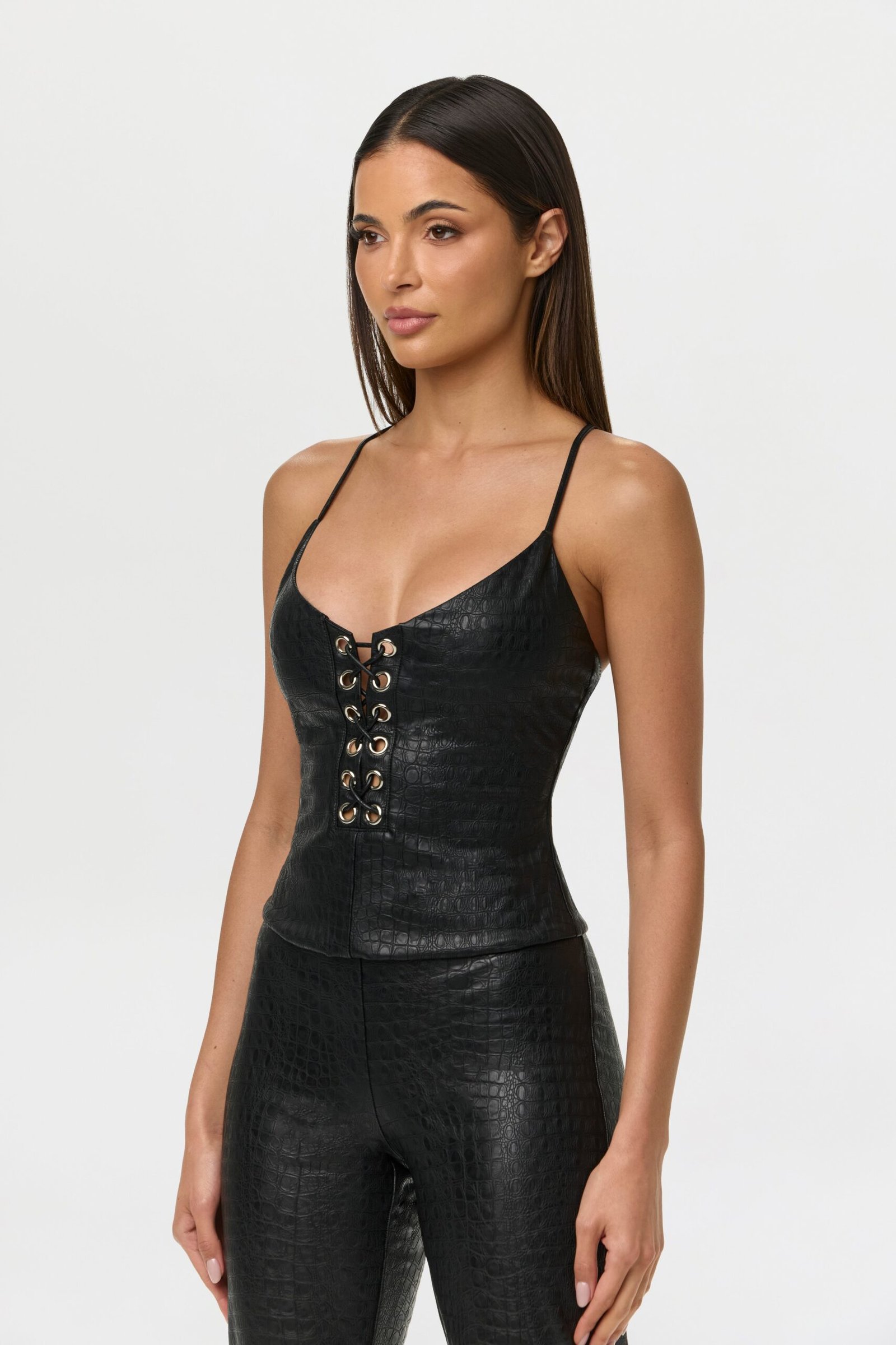 Croc Lace Up Top - Image 3