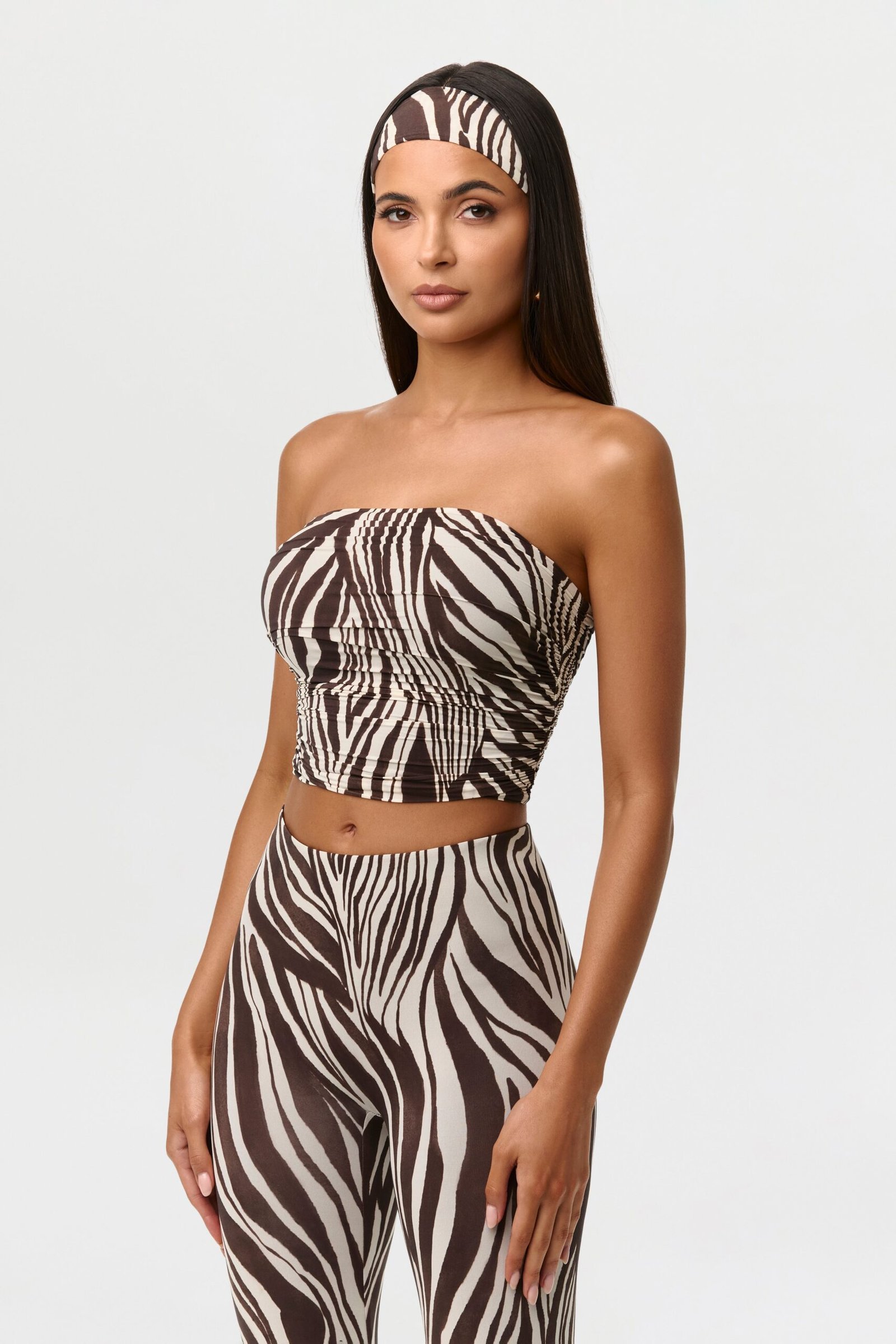Naked Print Ruched Tube Top - Image 3