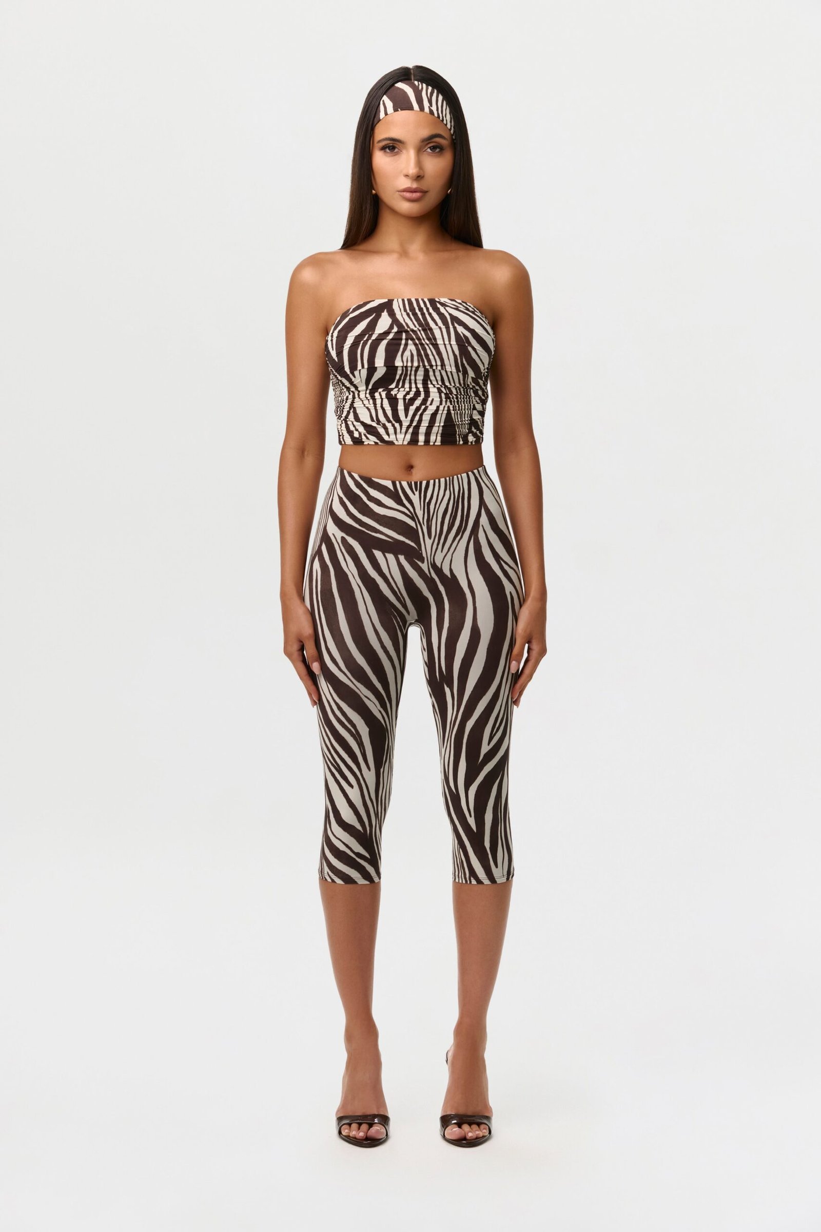 Naked Print Ruched Tube Top - Image 2