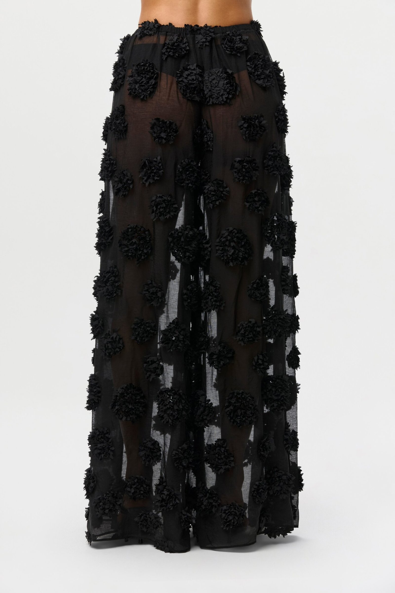 Floral Appliqu?? Wide Leg Pants - Image 9