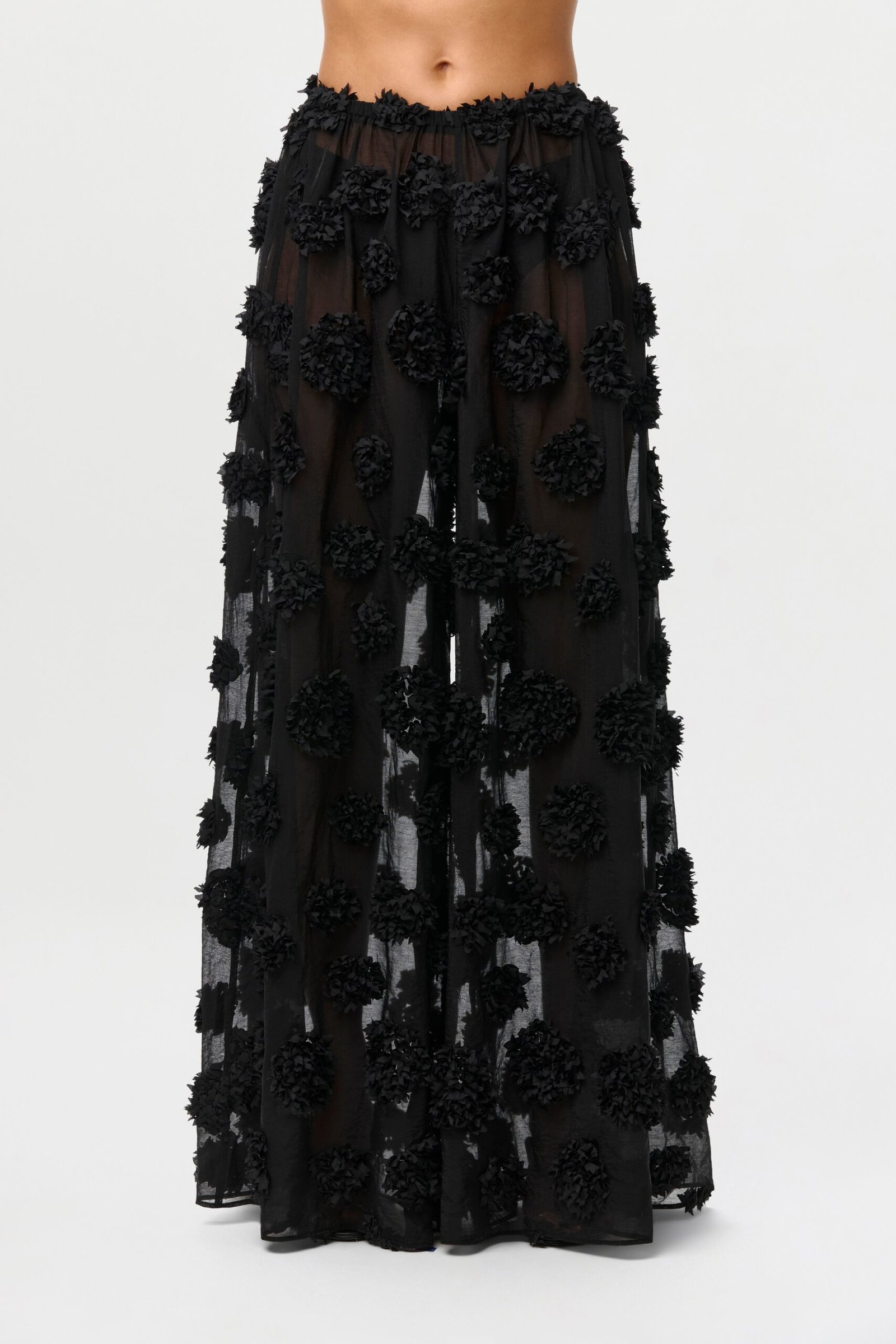 Floral Appliqu?? Wide Leg Pants - Image 5