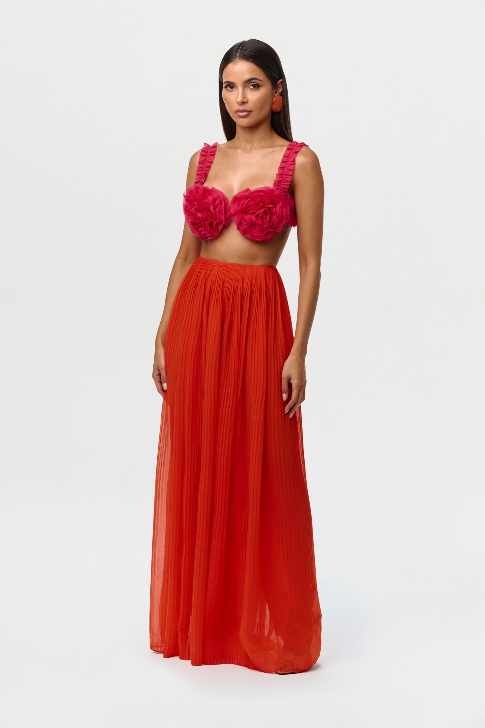 Chiffon Pleated Wide Leg Pants - Image 8