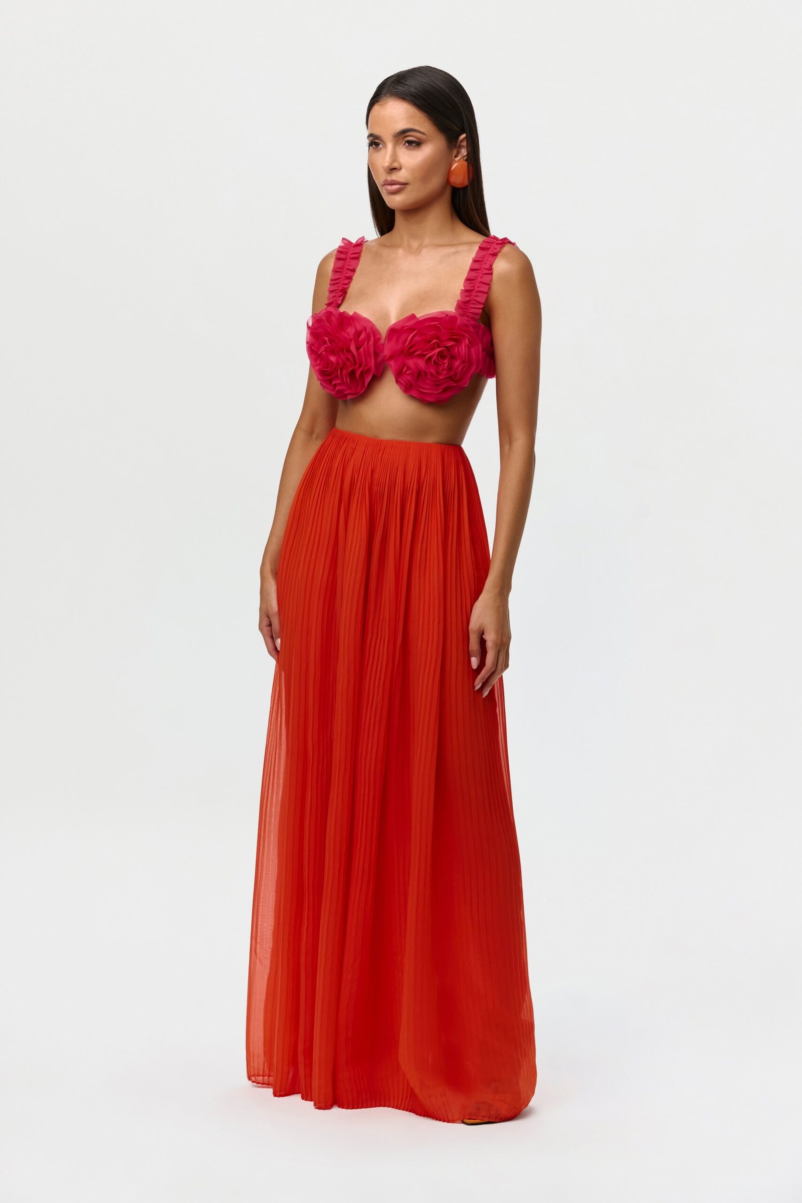 Chiffon Pleated Wide Leg Pants - Image 9