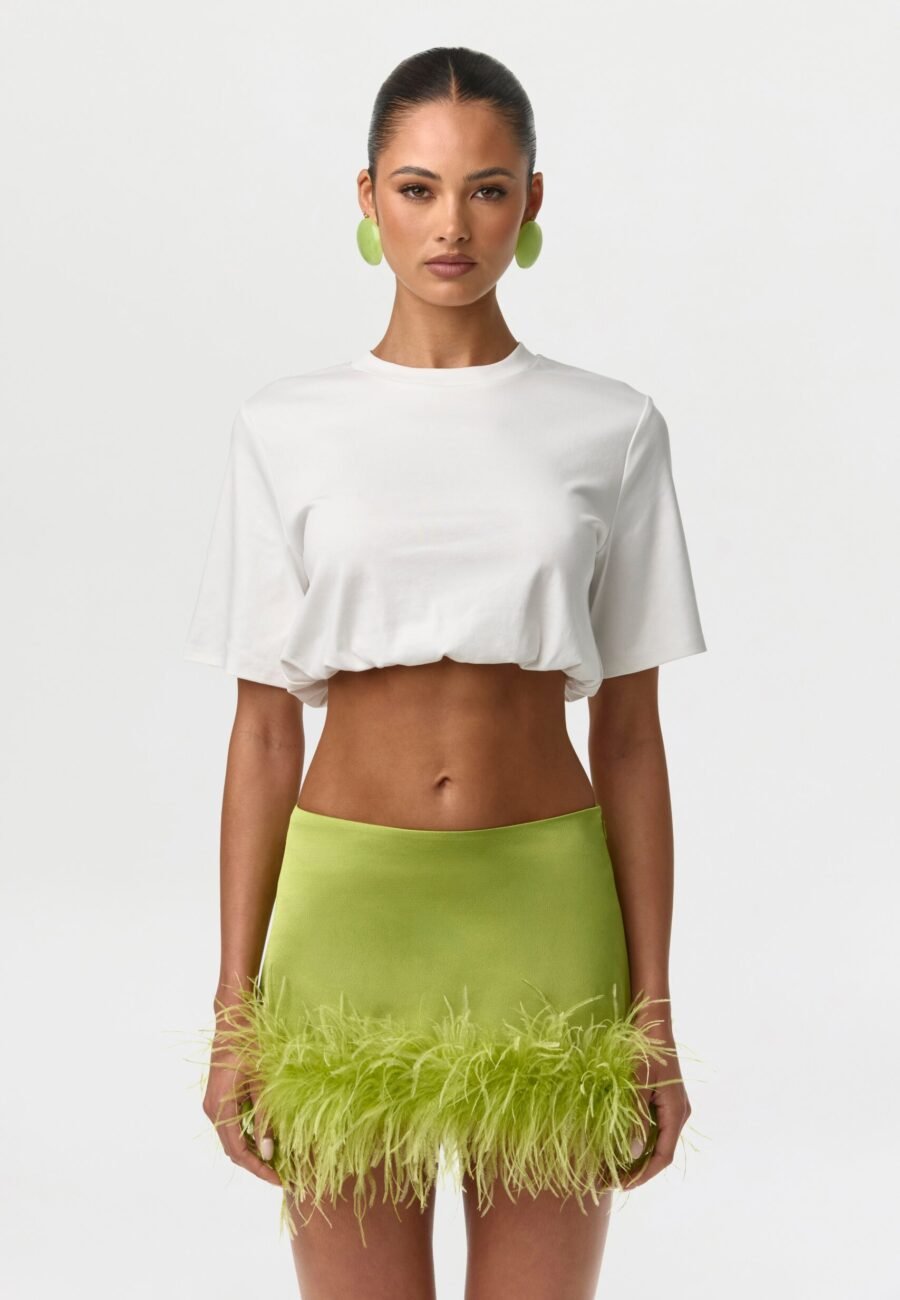 Cotton Crew Crop Top Shirt