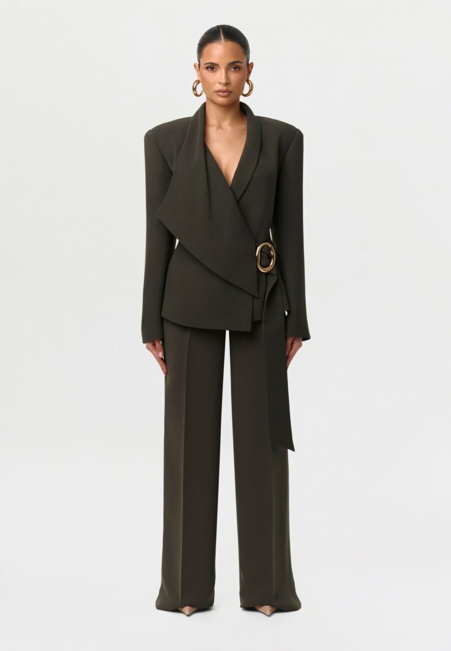 Suiting Pleated Wide-Leg Pants